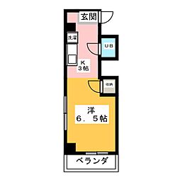 第二戸嶋屋ビル 3階1Kの間取り