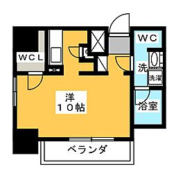 フォレスト那古野 7階ワンルームの間取り