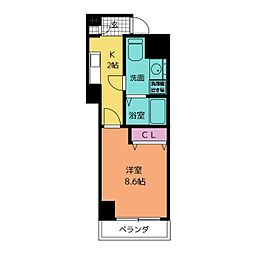 クラシタイヤー丸の内 1Kの間取図画像