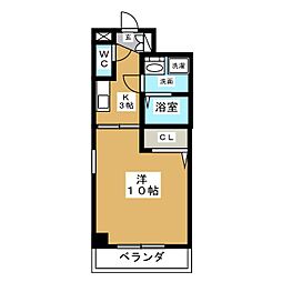 YOSHIX代官町 1Kの間取図画像