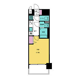 プレサンス伏見アーバンベース 1Kの間取図画像