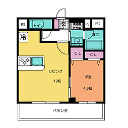 フレア丸の内 1LDKの間取図画像