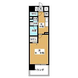 ロンドヴェルチュ白川公園 1Kの間取図画像