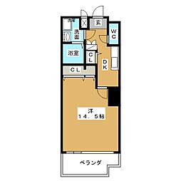 M・Mレジデンス 1Kの間取図画像