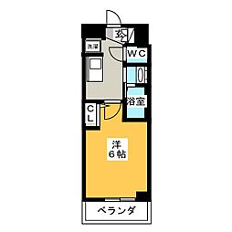 エステムコート名古屋新栄2アリーナ 1Kの間取図画像