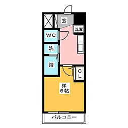 エステムコート名古屋新栄アクシス 1Kの間取図画像