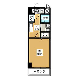 RESIDIA東桜 1Kの間取図画像