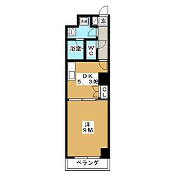 RESIDIA東桜 1DKの間取図画像