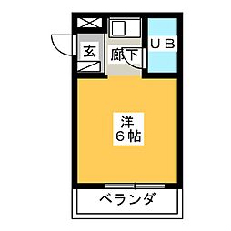 チサンマンション桜通久屋A棟 ワンルームの間取図画像