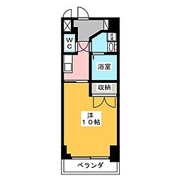 プレディアスタイル白川公園 1Kの間取図画像