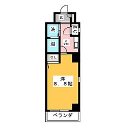 Studioナディア 1Kの間取図画像