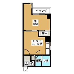 サンシティ瓦町1th 1LDKの間取図画像
