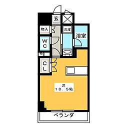 カスタリア栄 ワンルームの間取図画像