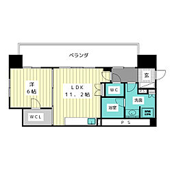 プラウドタワー名古屋伏見 1LDKの間取図画像