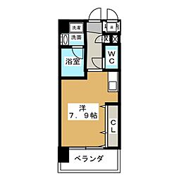 エスポアール泉 ワンルームの間取図画像