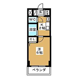 プレサンス泉アーバンゲート 1Kの間取図画像