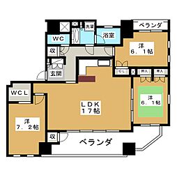 パシフィックコンフィート丸の内 3LDKの間取図画像