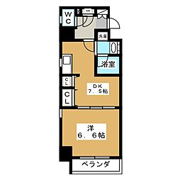 レジディア高岳 1DKの間取図画像
