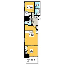 プレサンスロジェ名古屋久屋大通公園 1SLDKの間取図画像