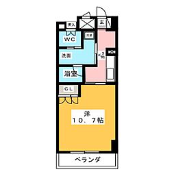 カスタリア栄 1Kの間取図画像