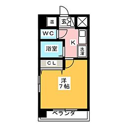 アメニティー泉 1Kの間取図画像
