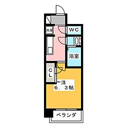 メイクス矢場町2 1Kの間取図画像
