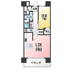 プレサンスグラン丸の内 1LDKの間取図画像