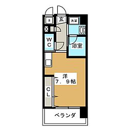 エスポアール泉 ワンルームの間取図画像
