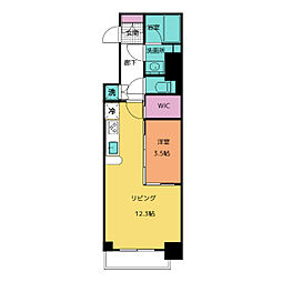 スリーアイランドタワー久屋大通 1LDKの間取図画像