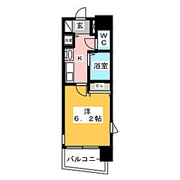 プレサンス桜通アベニュー 1Kの間取図画像