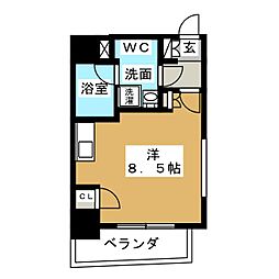 アーバン錦 ワンルームの間取図画像