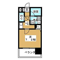 エコロジー栄レジデンス 1Kの間取図画像
