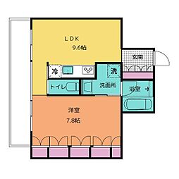 アーデン泉プレミア 1LDKの間取図画像