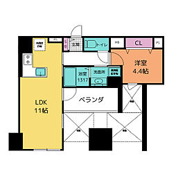 ザ・レジデンスパーク栄 1LDKの間取図画像