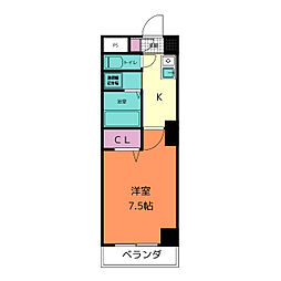 ハイツ相 1Kの間取図画像