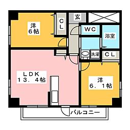 P-SQUAREShumoku3 2LDKの間取図画像
