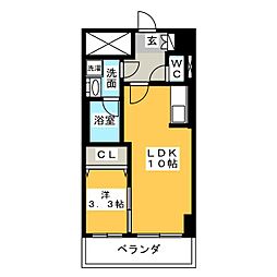 セイワパレス丸の内駅前 1LDKの間取図画像