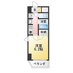 プレサンス泉シティアーク 1Kの間取図画像