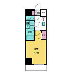 エスリード栄ル・クール 1Kの間取図画像