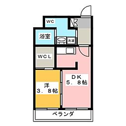 KDX千早レジデンス 1LDKの間取図画像