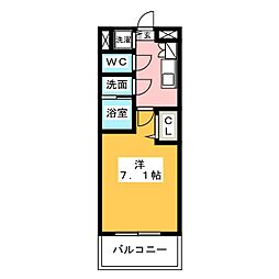 プレサンス栄フレイヤ 1Kの間取図画像
