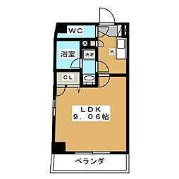 コスモナーレ★千種 1Kの間取図画像