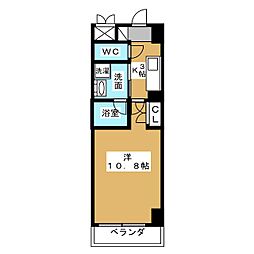 BSRESIDENCESAKAE 1Kの間取図画像