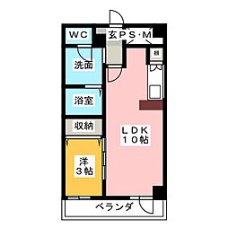 ヴェルジュコート1 1LDKの間取図画像