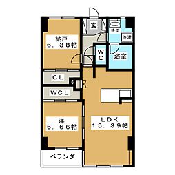アーレックス丸の内2 1SLDKの間取図画像