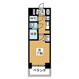 プレサンス丸の内レジデンス3 1Kの間取図画像