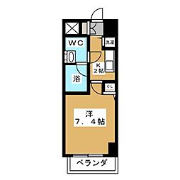 カレント新栄 1Kの間取図画像