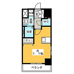 プレサンス名古屋城前 ワンルームの間取図画像