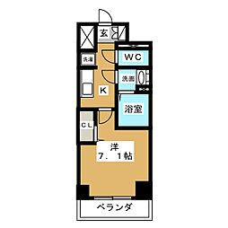 プレサンス広小路通葵 1Kの間取図画像