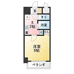 ヤマトマンション大須5 1Kの間取図画像